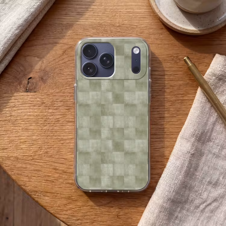 Telefoonhoesje Softcase - Vlakken - Rustiek - Groen — 2