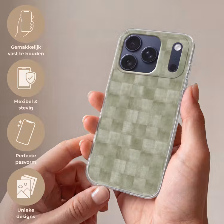 Telefoonhoesje Softcase - Vlakken - Rustiek - Groen — 4