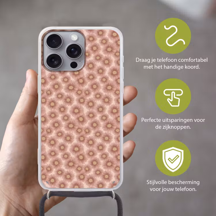 Telefoonhoesje met koord - Gerbera - Bloemen - Roze — 4