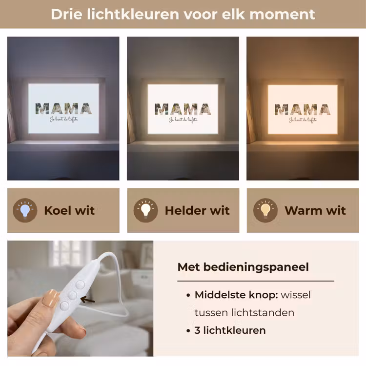 Gepersonaliseerde tafellamp - Mama - Lettercollage — 8