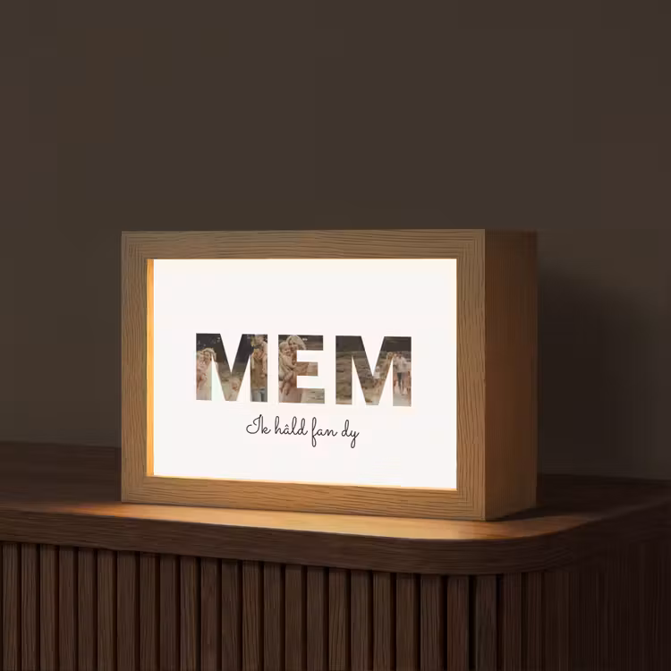 Gepersonaliseerde tafellamp - Mem - Lettercollage — 1