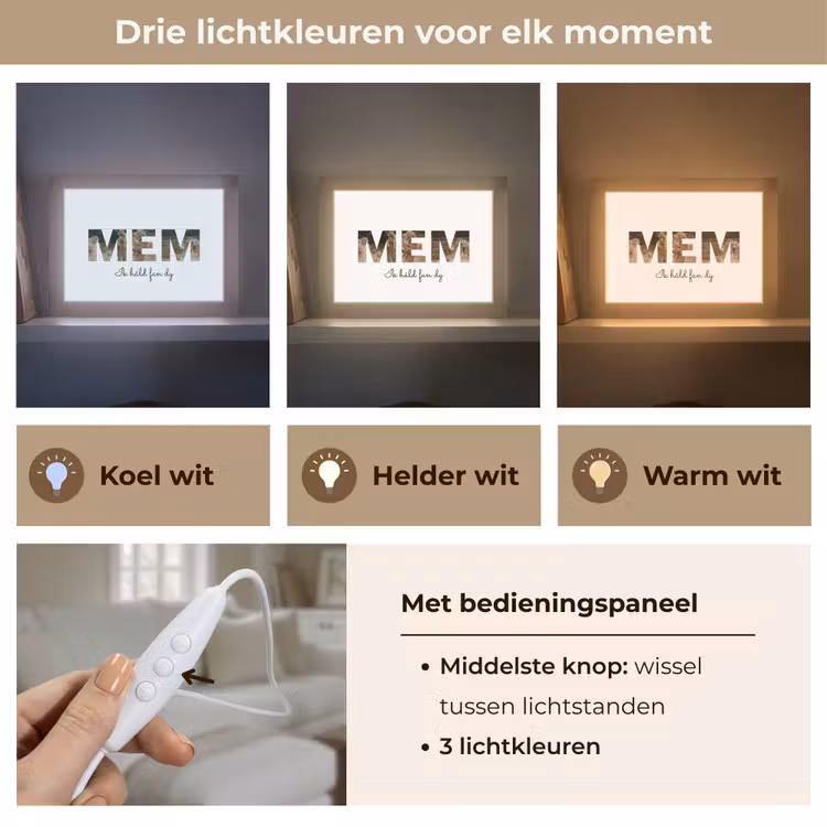 Gepersonaliseerde tafellamp - Mem - Lettercollage — 8