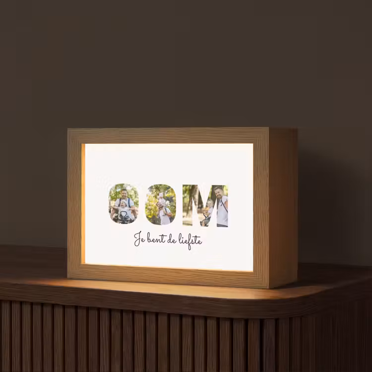Gepersonaliseerde tafellamp - Oom - Lettercollage — 1