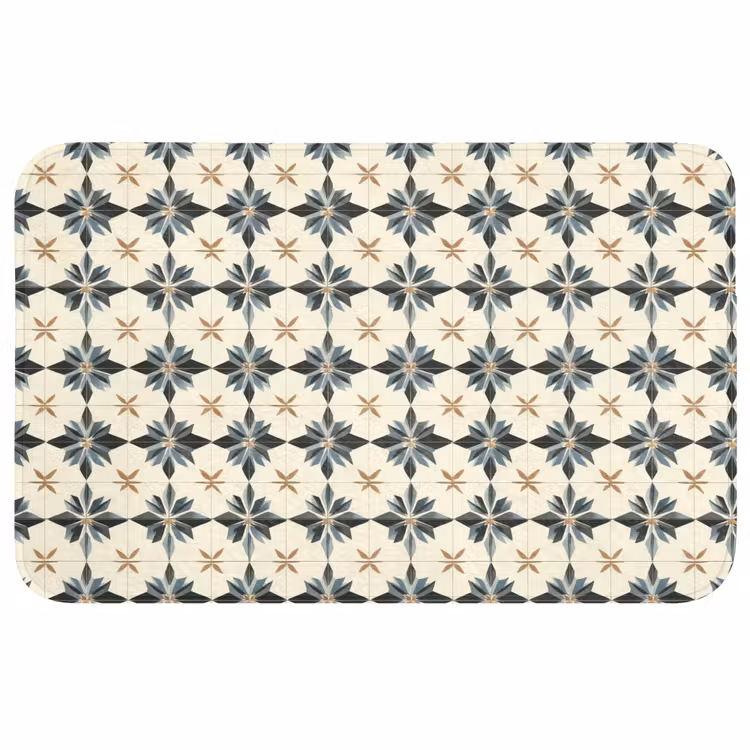 Wc Mat - Sierlijk - Ornament - Blauw — 1