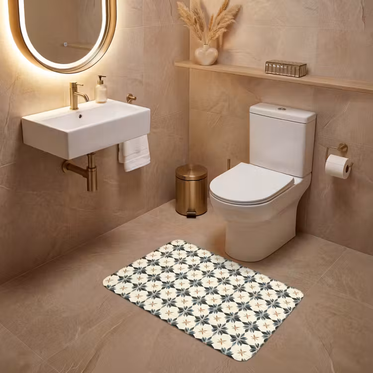 Wc Mat - Sierlijk - Ornament - Blauw — 4
