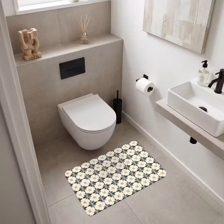 Wc Mat - Sierlijk - Ornament - Blauw — 6