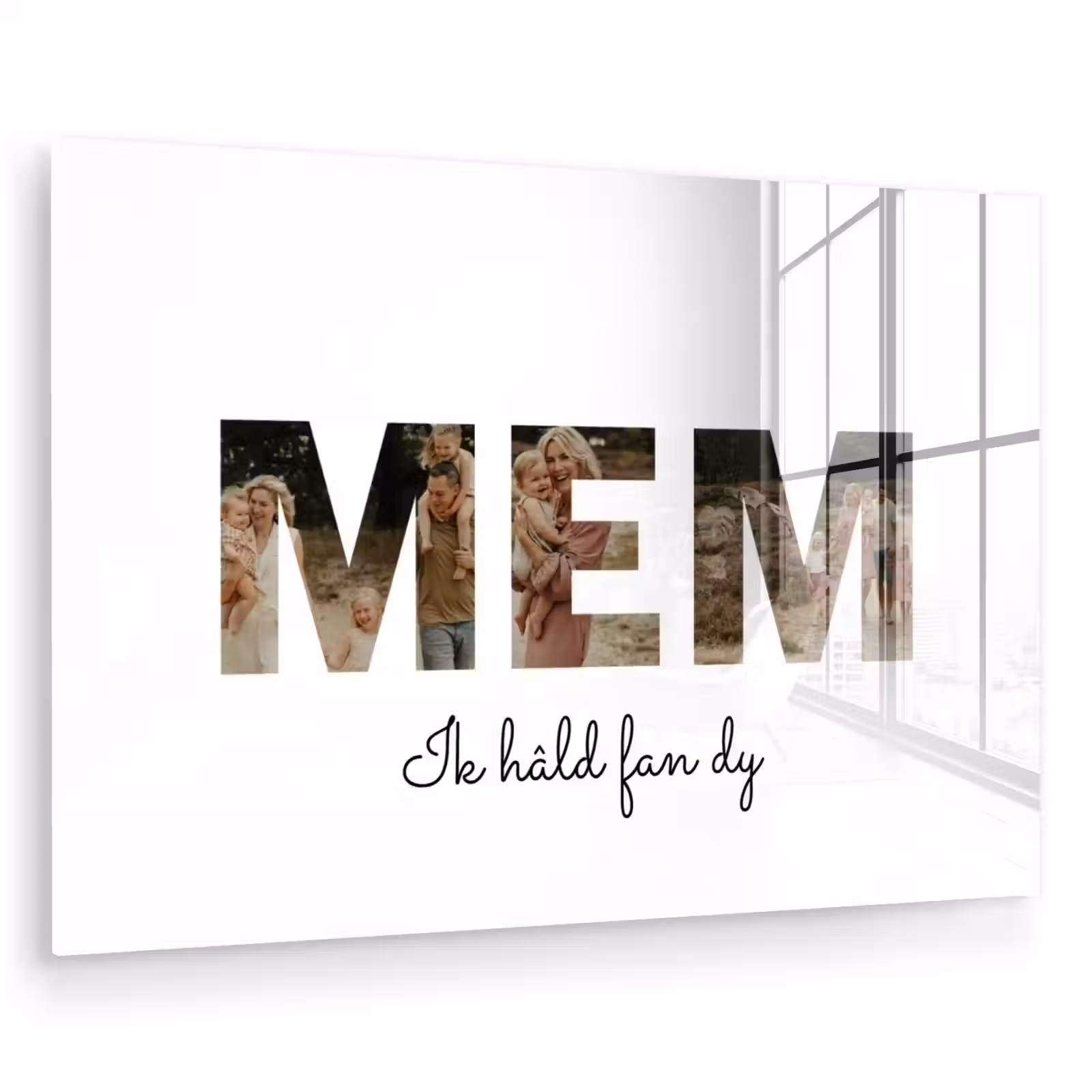 Gepersonaliseerd glas schilderij - Mem - Lettercollage — 1