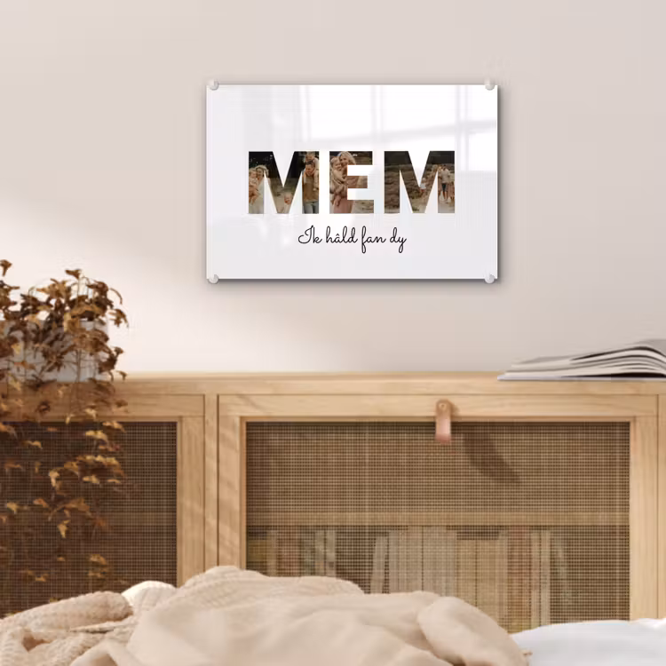 Gepersonaliseerd glas schilderij - Mem - Lettercollage — 5