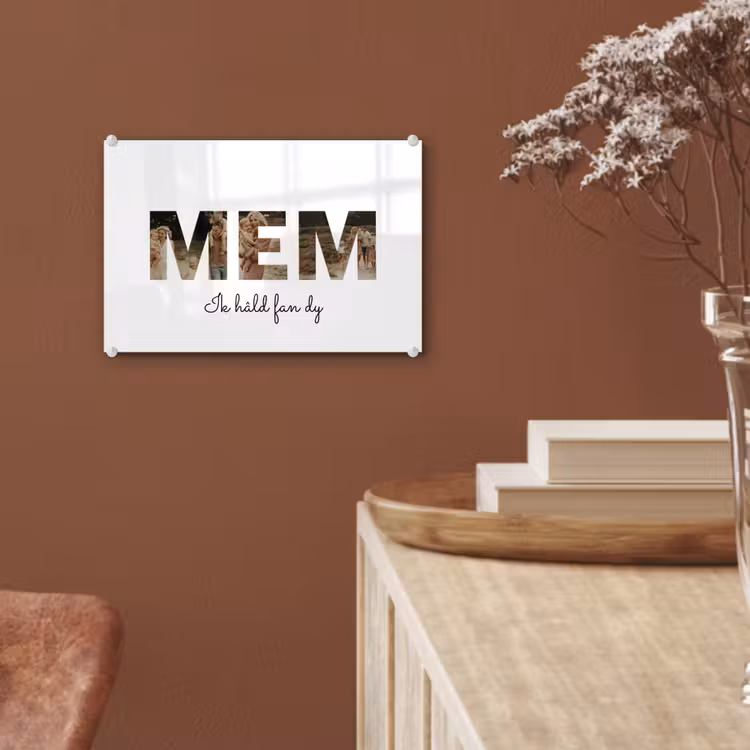 Gepersonaliseerd glas schilderij - Mem - Lettercollage — 6