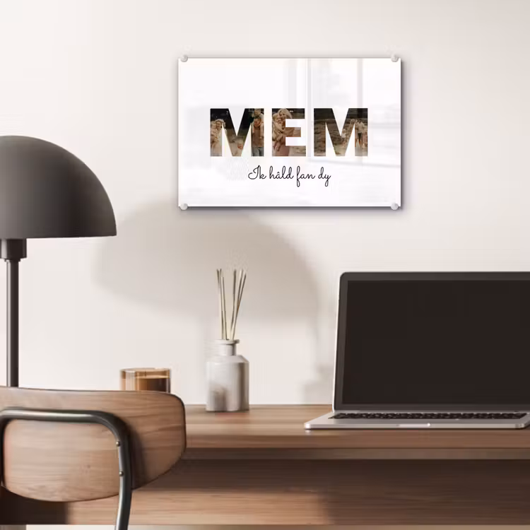 Gepersonaliseerd glas schilderij - Mem - Lettercollage — 7
