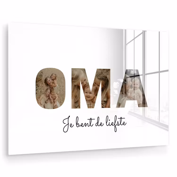 Gepersonaliseerd glas schilderij - Oma - Lettercollage — 1