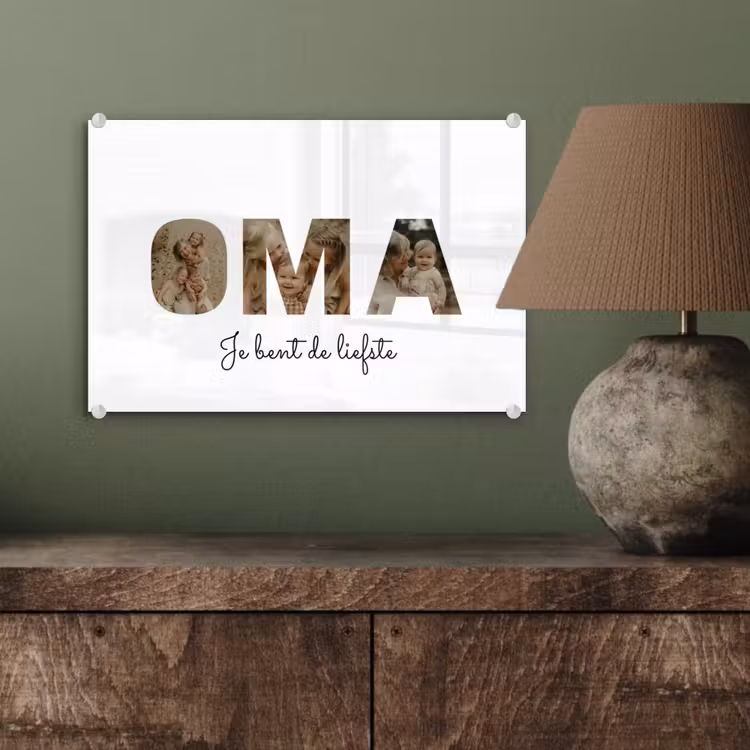 Gepersonaliseerd glas schilderij - Oma - Lettercollage — 4