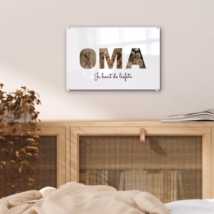 Gepersonaliseerd glas schilderij - Oma - Lettercollage — 5