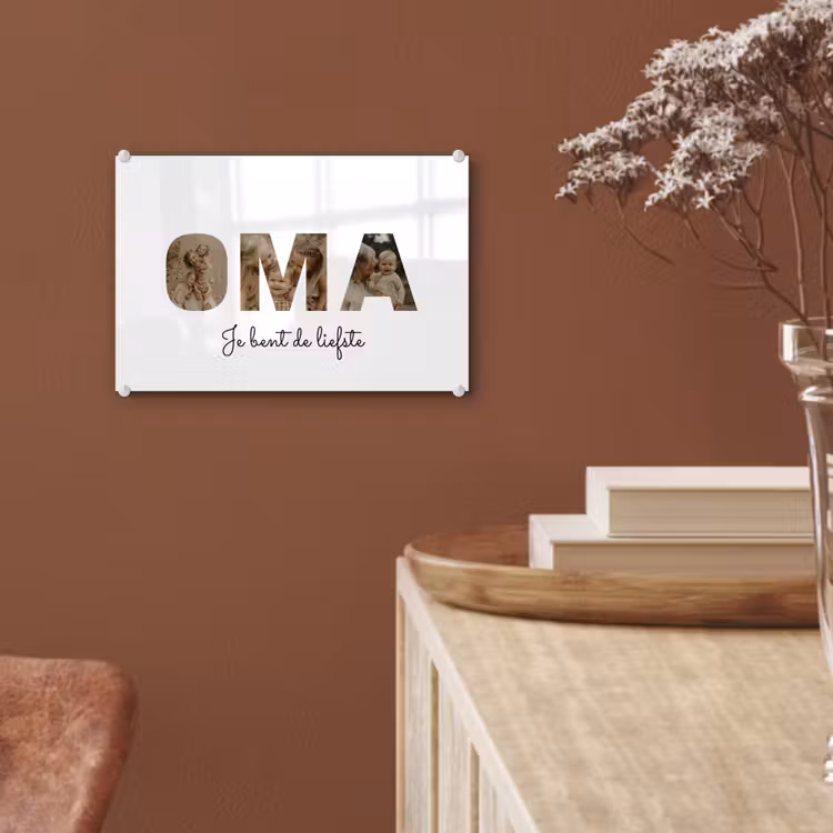 Gepersonaliseerd glas schilderij - Oma - Lettercollage — 6