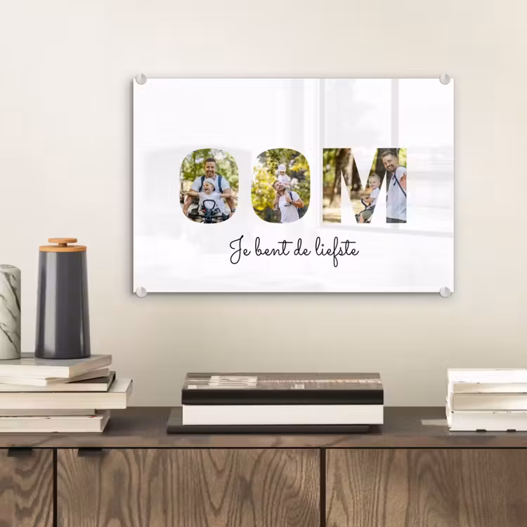 Gepersonaliseerd glas schilderij - Oom - Lettercollage — 2