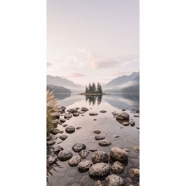 Behang - Meer - Bergen - Landschap - Groen — 2