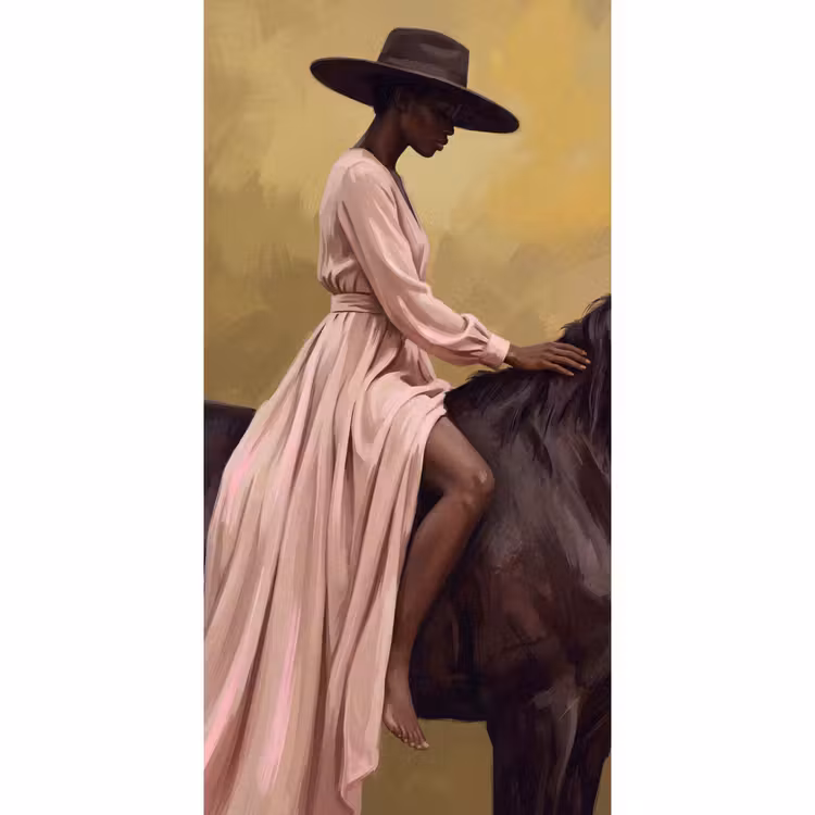 Behang - Paard - Klassiek - Oker — 2
