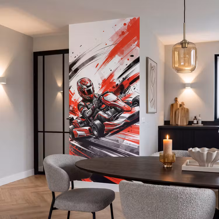 Behang - Rode Kart Coureur — 5