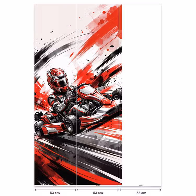 Behang - Rode Kart Coureur — 6
