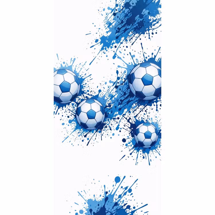 Behang - Voetballen Blauwe Verfspetters — 2