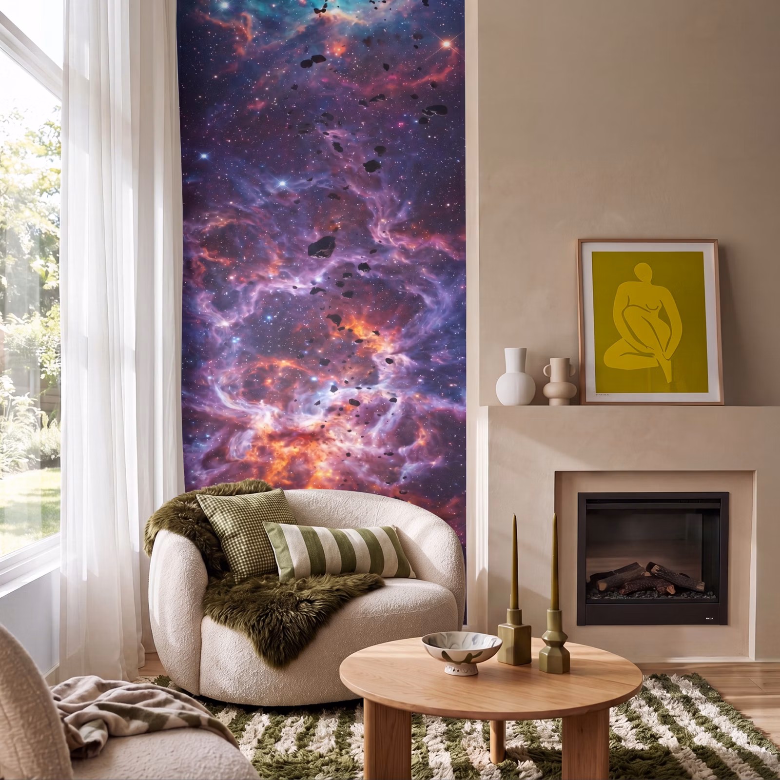 Behang - Nevel met Asteroïden — 1