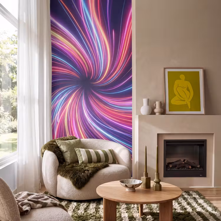 Behang - Abstract - Swirl - Futuristic - Neon