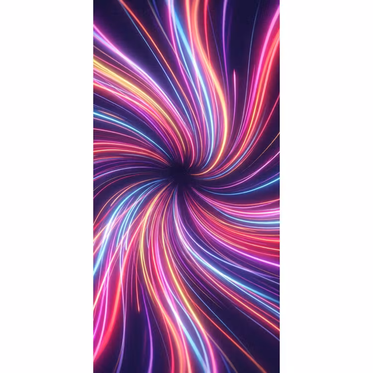 Behang - Neon Lichtlijnen Vortex — 2