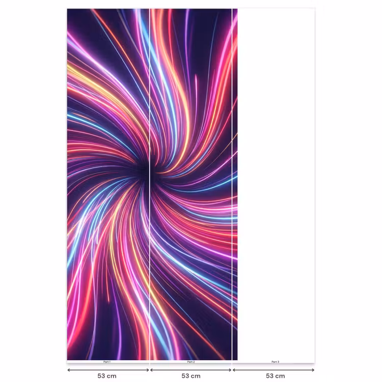 Behang - Neon Lichtlijnen Vortex — 6