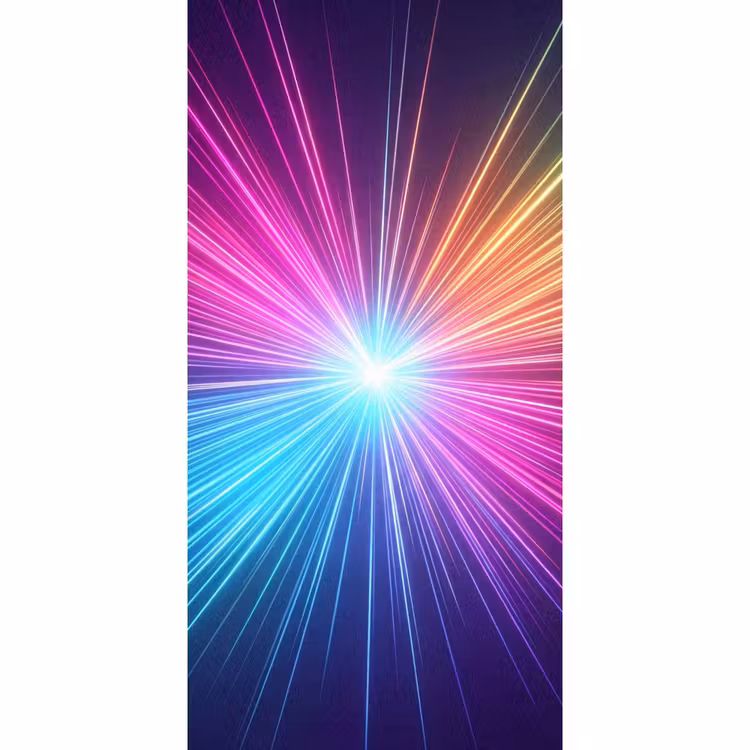 Behang - Abstracte Lichtstralen Neon — 2