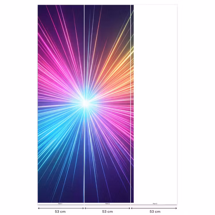 Behang - Abstracte Lichtstralen Neon — 6