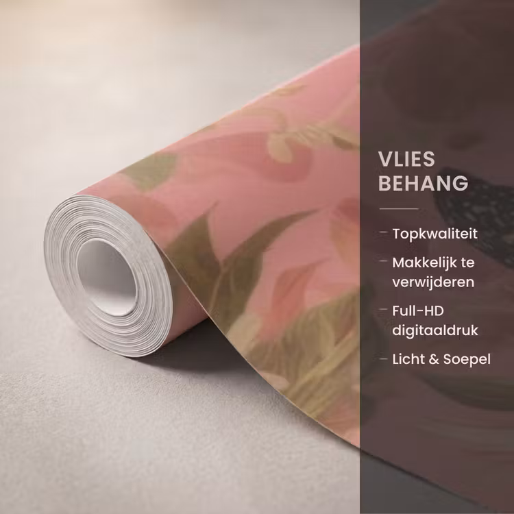 Behang - Vrouw - Bril - Roze - Bloemen — 3