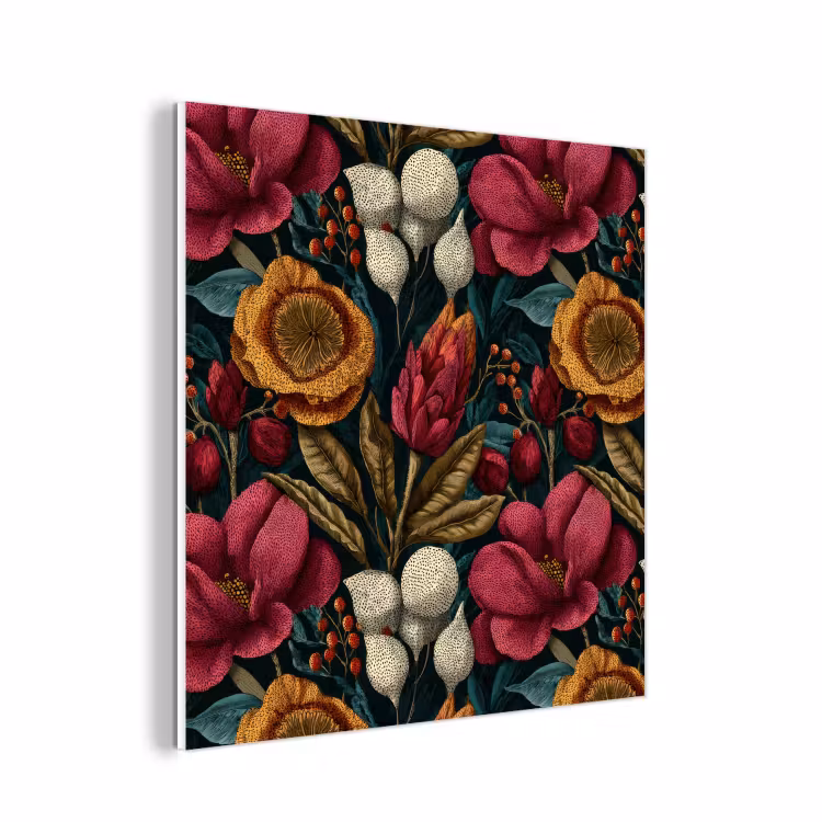 Forex - Bloemen - Patroon - Rood - Goud — 1