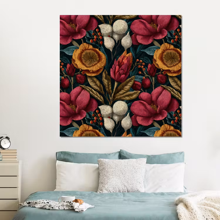 Forex - Bloemen - Patroon - Rood - Goud — 2