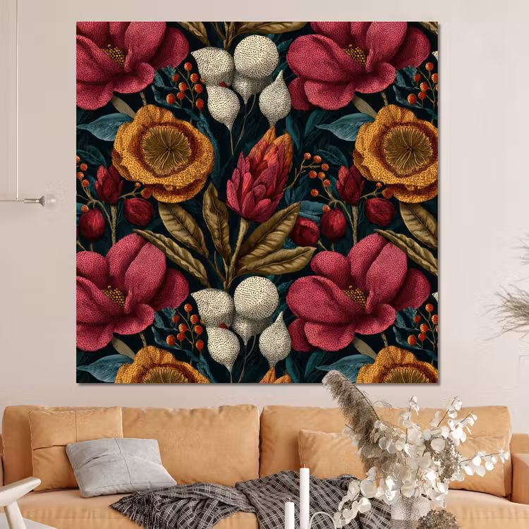 Forex - Bloemen - Patroon - Rood - Goud — 4