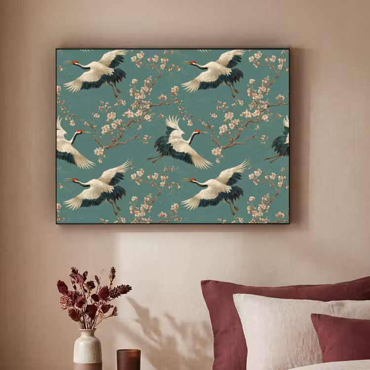 Art Frame - Kersenbloesem - Kraamvogels - Groen — 3
