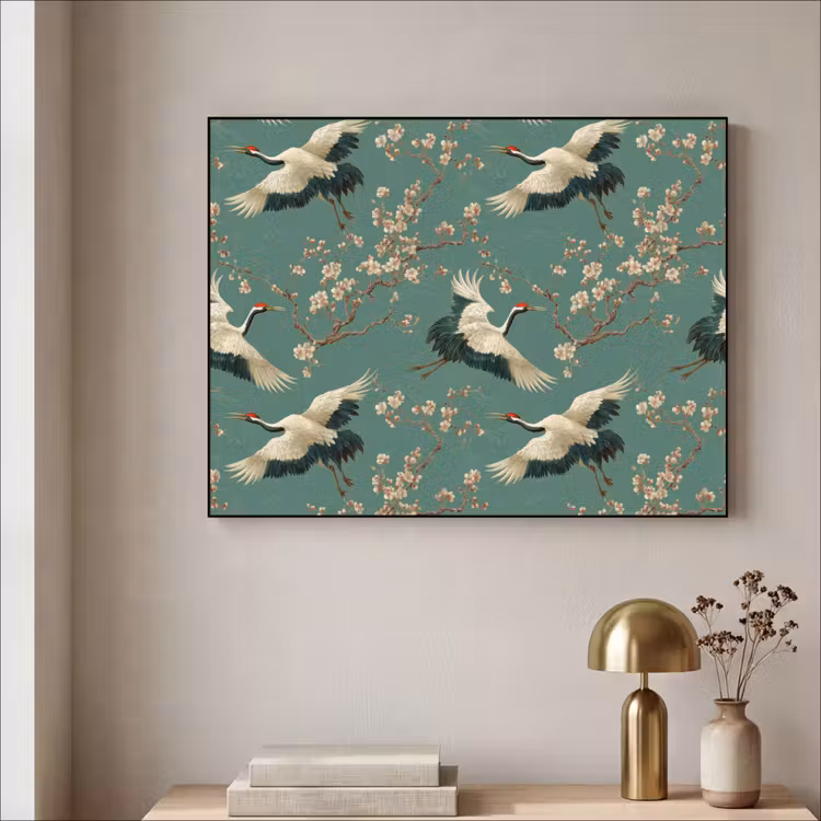 Art Frame - Kersenbloesem - Kraamvogels - Groen — 5