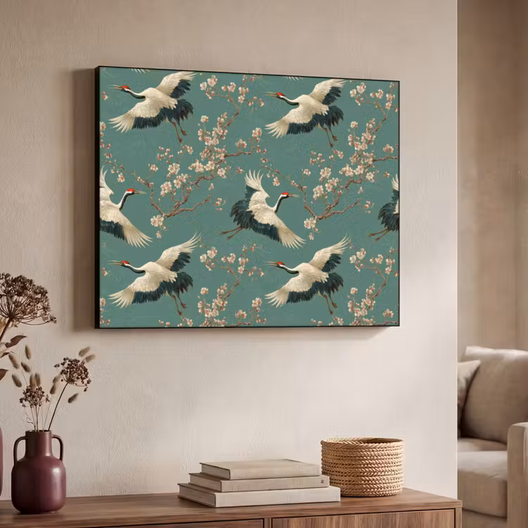 Art Frame - Kersenbloesem - Kraamvogels - Groen — 7