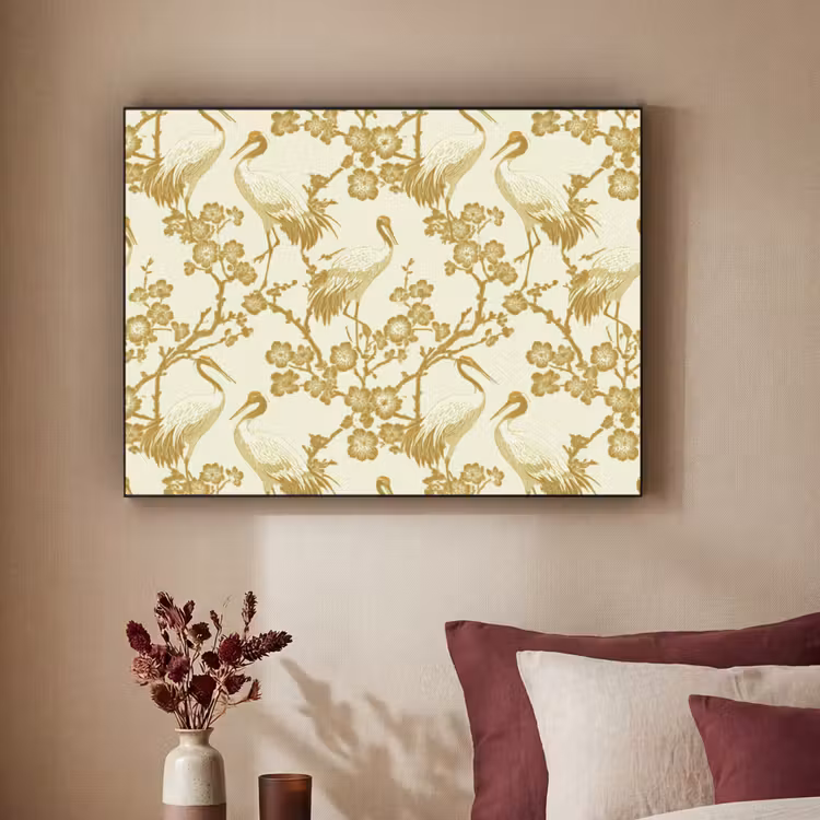 Art Frame - Kraanvogels - Kersenbloesem - Goud — 3