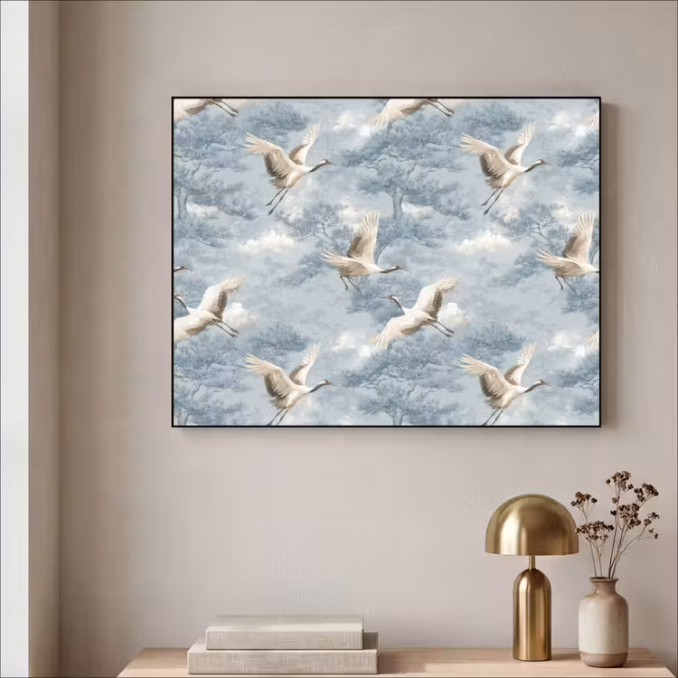 Art Frame - Wolken - Kraanvogels - Blauw — 5