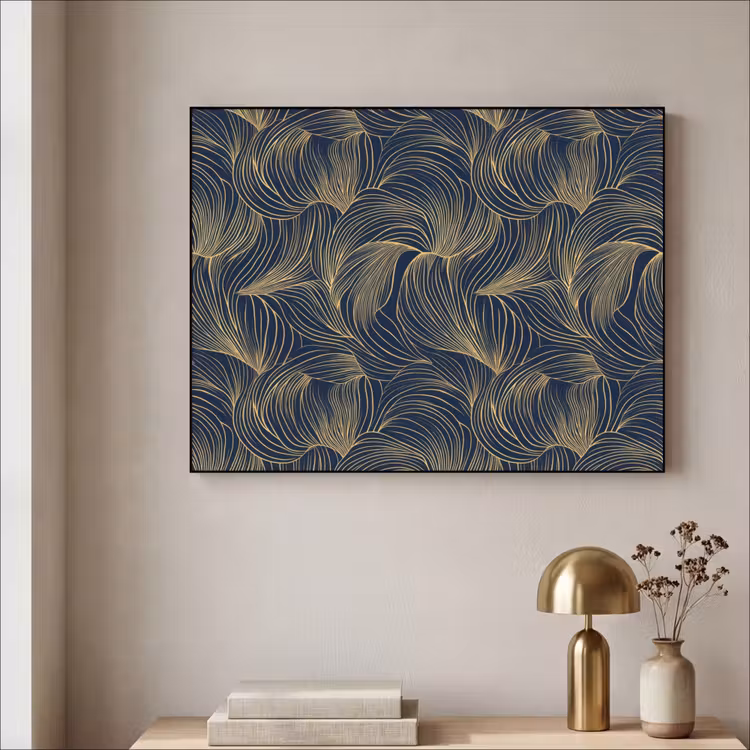 Art Frame - Abstract - Lijnen - Blauw - Goud — 5