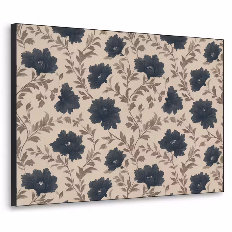 Art Frame - Motief - Bloemen - Zwart - Beige — 1