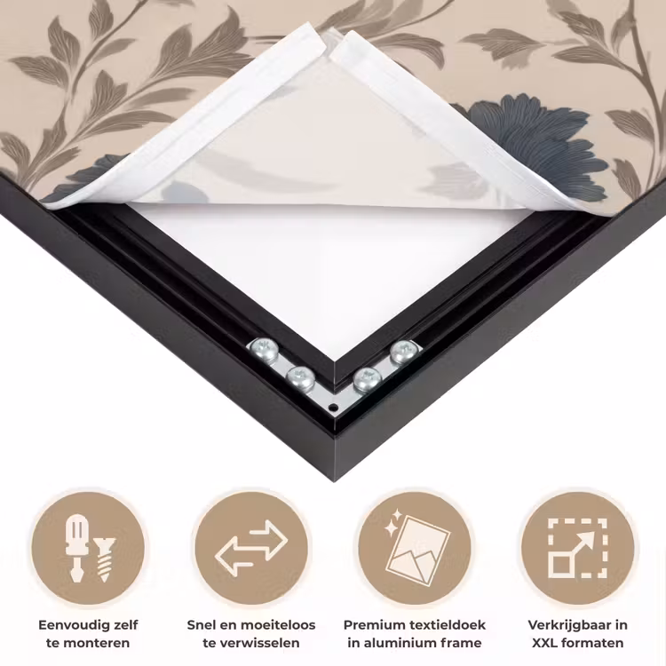 Art Frame - Motief - Bloemen - Zwart - Beige — 4