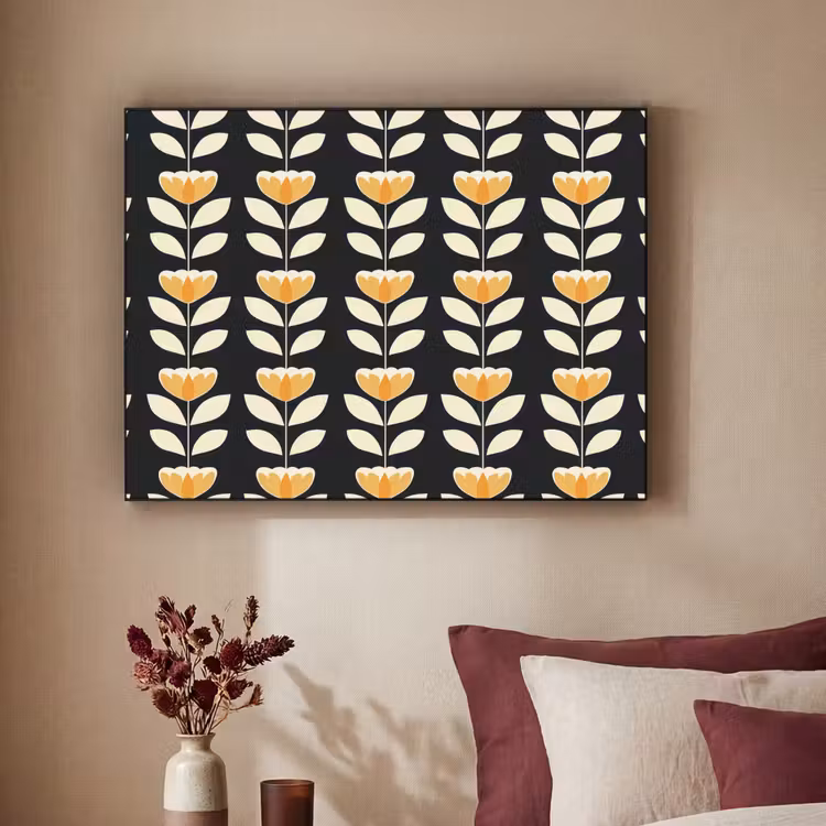 Art Frame - Retro - Bloem - Zwart - Okergeel — 3