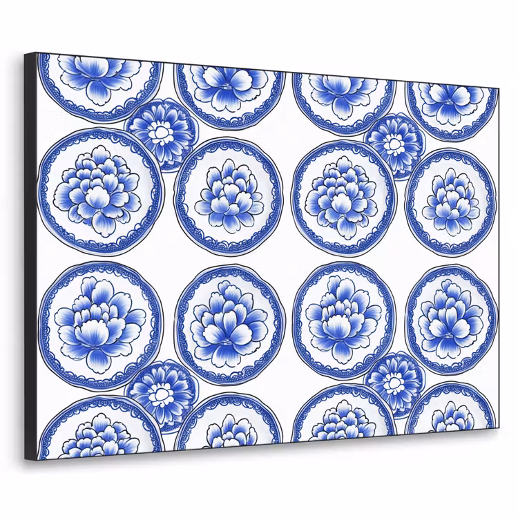 Art Frame - Cirkels - Bloemen - Blauw — 1
