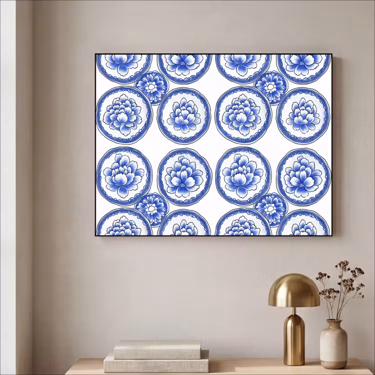 Art Frame - Cirkels - Bloemen - Blauw — 5