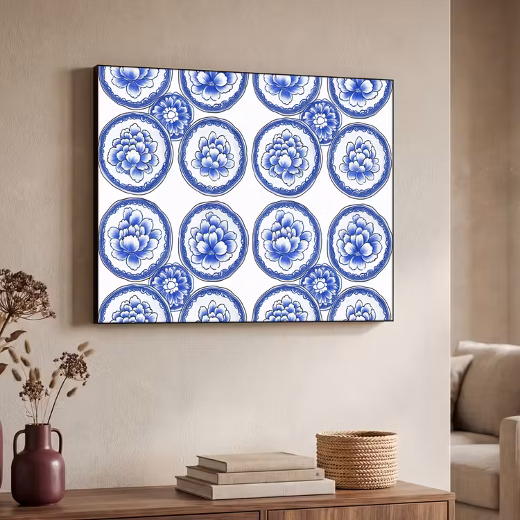 Art Frame - Cirkels - Bloemen - Blauw — 7