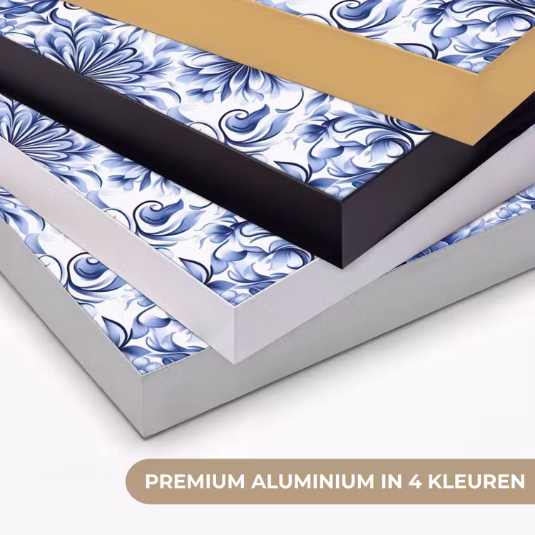 Art Frame - Bloemen - Blauw - Patroon - Wit — 2