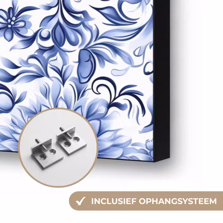 Art Frame - Bloemen - Blauw - Patroon - Wit — 6