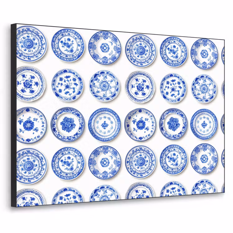 Art Frame - Borden - Bloemen - Patroon - Blauw — 1