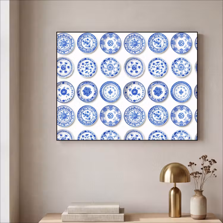 Art Frame - Borden - Bloemen - Patroon - Blauw — 5
